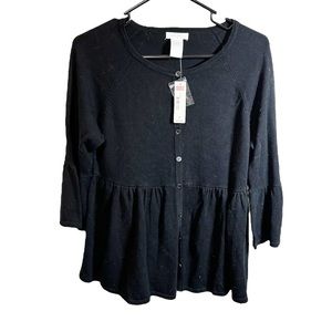 NWT Worthington Black Cardigan Sweater Jacket Size Medium